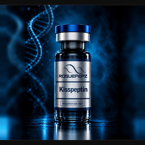Kisspeptin 10 mg research vial with ROGUEPEPZ label